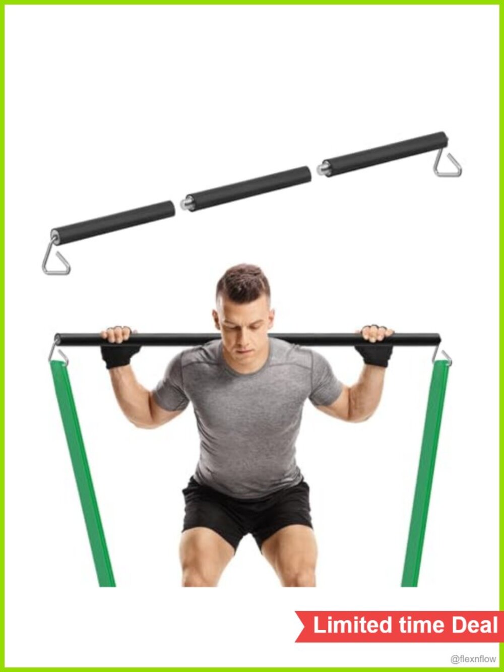 Resistance Band Bar Workout Bar Home Fitness Portable Weightlifting